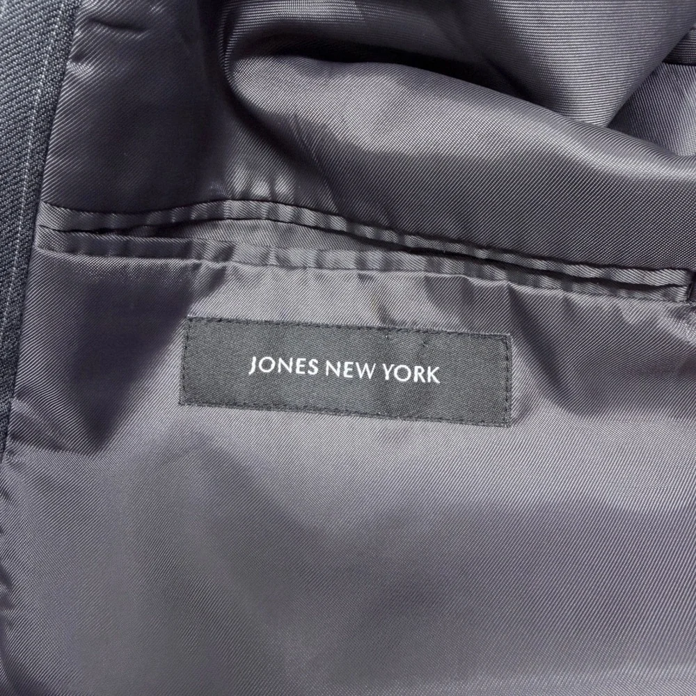 Jones New York 100% Wool Pinstripe Blazer Charcoal Grey Suit Jacket RN